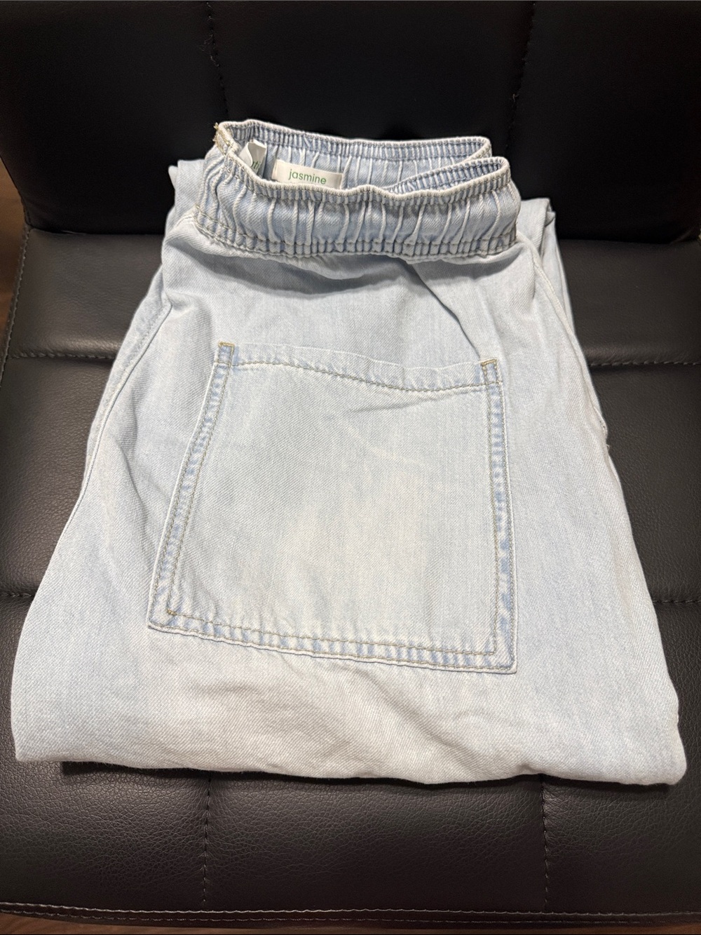 RE Generation By Celebrity Pink Light Blue High-Rise Denim Joggers - Picture 10 of 10